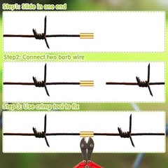 Blulu 100 Pack Fence Wire Splices for Barbed Wire Fencing Weather Resistant C…