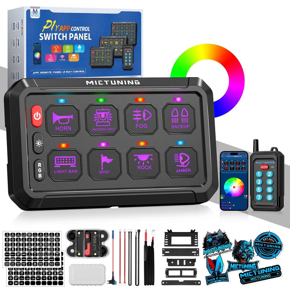 P1Y APP Wireless Remote Switch Panel Light Circuit Relay Box for Truck RV Marine