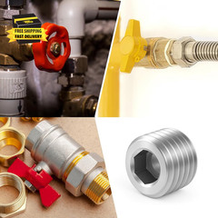 5 PCS 3/8″ NPT Male Pipe Plug Stainless Steel Pipe Plug Fitting Set Hex Counter