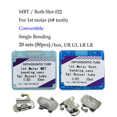 20Sets Dental Orthodontic Buccal Tubes Convertible 1st Molar Tube MBT Roth 022