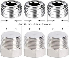 Stainless Steel Pipe Plug Inter&Outer Hex Thread Pipe Fitting,1/8″ 1/4″ 3/8″ …