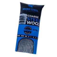 16 Pads Steel Wool Grade # 4 Super Coarse Grade for Tough Cleaning, Mice Control