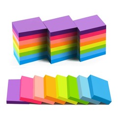 (24 Pads) Sticky Notes 1.5×2 inch, Blue,green,orange,pink,purple,red,yellow