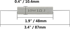 10PCS 10W 1 Ohm Ceramic Resistor, Power Resistor Assortment Cement Resistor K…