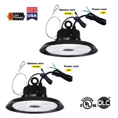 2 PACK 150W UFO LED High Bay Warehouse Light Dimmable Grade Shop Light Fixtures