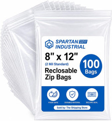 NEW 100 Pack Clear Zip Bags Resealable Plastic Storage Poly Bag 2.0 Mil