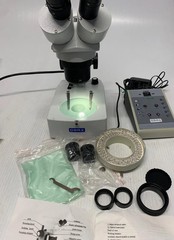 OMAX Zoom Stereo 10x 20x Microscope with Extra LED Ring Light