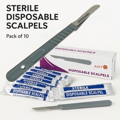 STERILE DISPOSABLE SCALPELS #10 – 10 PCS SINGLE USE SUITABLE FOR DERMAPLANING