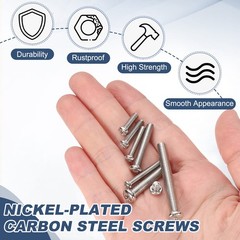 100 Pcs M5x6-0.8mm Phillips Pan Head Machine Screws, Carbon Steel Full Thread