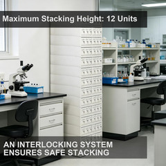 Heavy-Duty Stackable Microscope Slide Storage Cabinet with 6 Drawers