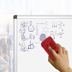 VIZ-PRO Magnetic Dry Erase Board, 48 X 24 Inches, Silver 48″W x 24″H, White