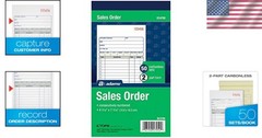Customizable 2-Part Carbonless Order Books – 50 Sets per Book, 3-Pack