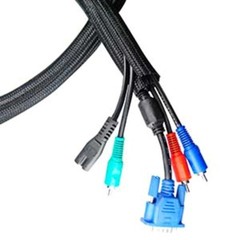 3x 50FT 1″ Self Closing Cable Sleeve Sock Wrap Braided Flexible Organizer Black