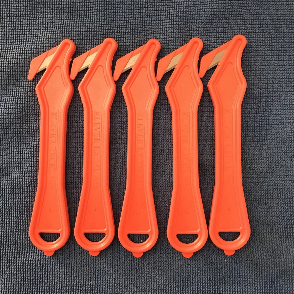 5 pack Klever Innovations 7″ Safety Cutter Orange (PLS-400-30G)