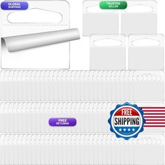 Blulu 3000 Pcs Clear Slot Hole Hang Tags Self Adhesive Hanging Tabs Plastic