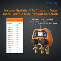 Elitech Digital Manifold Gauge App Control AC Pressure Gauges, ARTEMIS DMG-4B