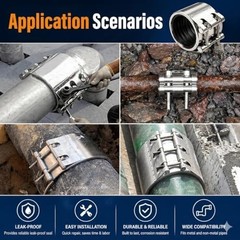 Heavy Duty 2″ Pipe Repair Clamp – Stainless Steel Leak Sealer for Metal & PVC Pi