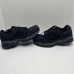 Skechers Work Cankton Men’s 8 Steel Toe Memory Foam Black Charcoal New