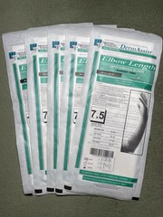 DermAssist Elbow Length Latex Surgical Gloves, 5 Pairs, Size 7.5