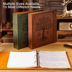 Ovesmusl Leather D Ring Binder Fits 8.5″x11″ Letter Size 1.5 inch, Green