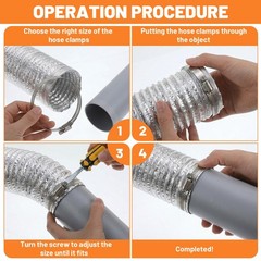 50 Pcs Stainless Steel Hose Clamp Adjustable 1-13/16″ to 2-3/4″ 46-70 mm…