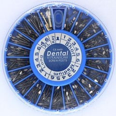 Dental Screw Post Completed Kit SS/Gold Plated Titanium Conical Root Canal Pins