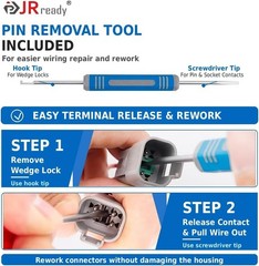 2 2 Pin DT Connector Kit 5 Sets, with Pin Removal Tool and Mounting Clips, S…