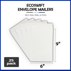 25 6×9 “EcoSwift” Brand Self-Seal Catalog Mailing Shipping Kraft Paper Envelope