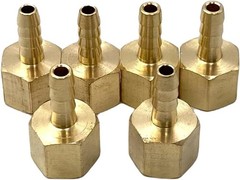 6 Pcs 1/8″ NPT Female x 1/8″ Barb Brass Hose to Pipe Adapter,1/8″ FNPT to Bar…