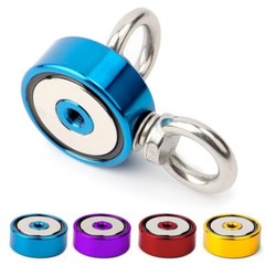 Magnet Fishing Kit with Rope 500 lbs Pulling Force Double Sided Strong 2 Hooks