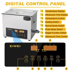 Cleaner 10L Dual Frequency Digital Stainless Steel Heater Timer Ultrasonic EIWEI