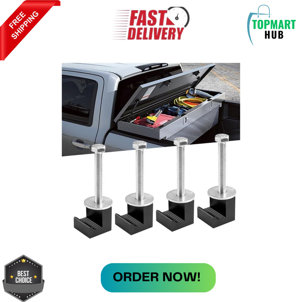 4PCS Truck Tool Box Mounting Kit J Hook Truck Toolbox Clamps No Drilling New