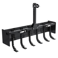 Powder Coated Steel 55″ Box Blade Scraper W/ 6 Scarifier Shank For Cat 0 Cat 1