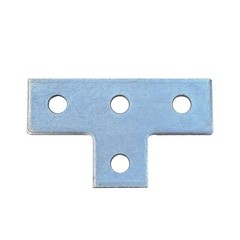 Sandbaggy Galvanized Flat T Shaped Strut Connector Bracket – 4 Hole