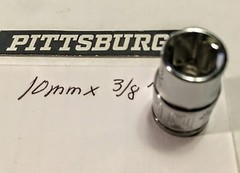 Pittsburgh 10 mm x 3/8 Dr Socket 6 Point Free USA Shipping