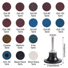 71PCS 2″ Roll Lock Sanding Discs Set W/ 1/4 Holder Die Grinder Quick Change Disc