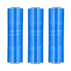 4 Rolls Pre-Stretch Hand Wrap Plastic Shrink Film Blue 17″ x 1476′