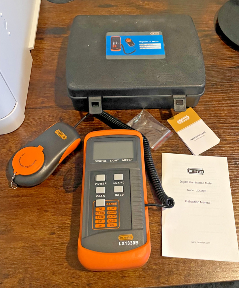 Dr. Meter Digital Lux Meter LX1330B W/ Case Digital Illuminance Meter Orange