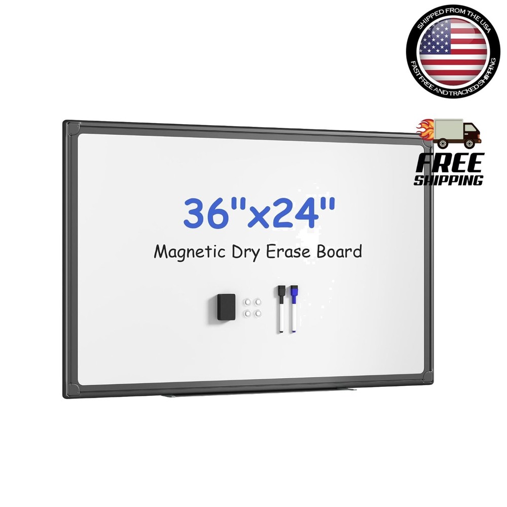 36 X 24 inches Magnetic Dry Erase Board with Aluminum Frame, Whiteboard