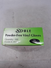 Noble 394365L Powder-Free Vinyl Disposable Gloves, Large