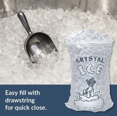 20 LB LBS Ice Bag Bags w/ Drawstring COMMERCIAL Quality Choose Your Quantity