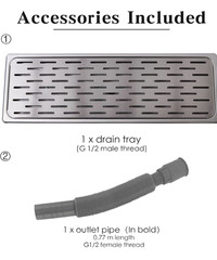 Stainless Steel Drip Tray 25.78″x8.46″ Bar Coffee Beverage Drain Tray w Grate