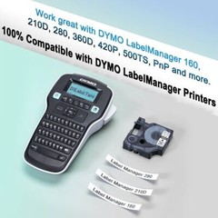 5PK For Dymo D1 Black on White S0720530 Label Tape Cassette 45013 1/2″ 12mm 160