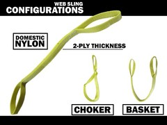 2″ x 4 ft Nylon Web Lifting Sling Tow Strap 2 Ply EE2-902 Eye Eye USA DOMESTIC