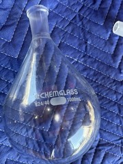 Chemglass cg-1512-09 1000mL 1L Evaporation Flask 24/40 Recovery