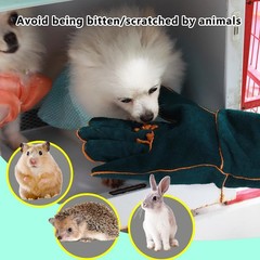 Animal Handling Gloves Bite Proof,23.7 inch Leather Bite Proof Gloves for Gra…