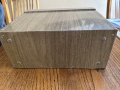 VTG Metal File Box & Key Lock Excelsior USA 12×5.5×10 Wood Grain Steel