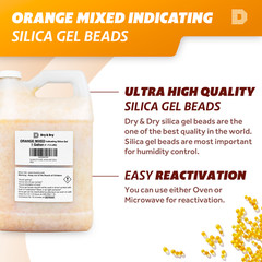 2 Gallon(14-15 LBS) “Dry & Dry” Orange & White Mixed Silica Gel Desiccant Bead