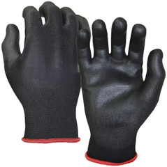 Ultra-Thin Black Work Gloves Polyurethane Palm Coated Nylon Shell 5/10 Pairs