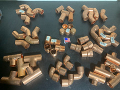 55 – NIBCO LEE EPC MUELLER 1″ COPPER FITTINGS SWEAT SOLDER. MADE IN USA